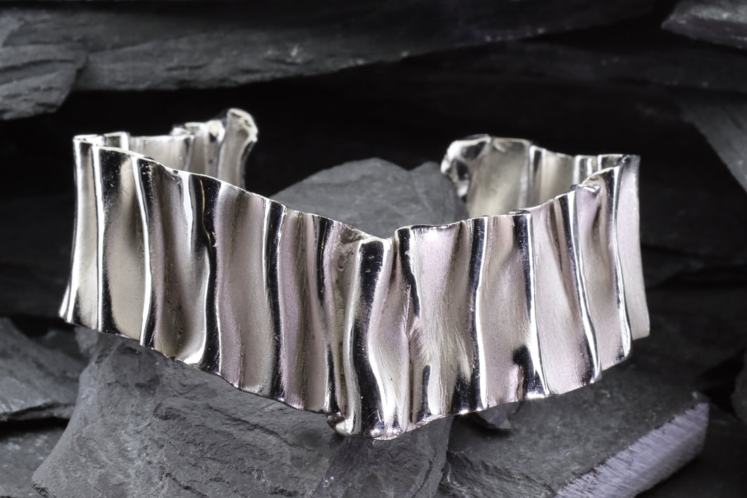 White Sterling Silver Cuff Bracelet, View #1