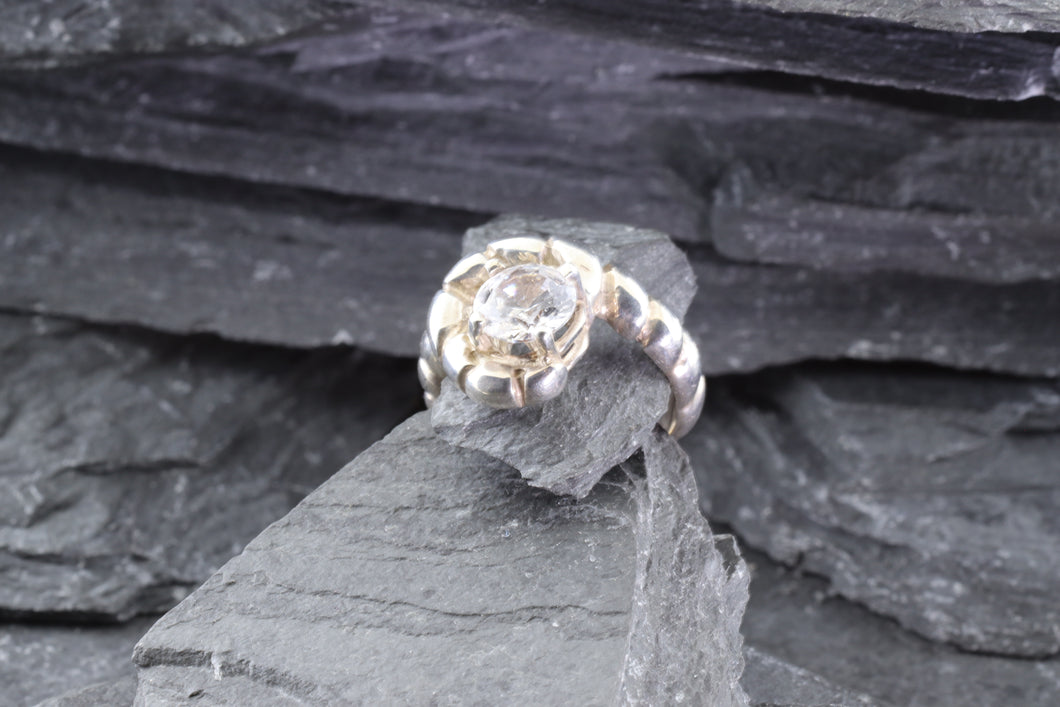 White Sterling Silver Ring With A White Topaz, View #1