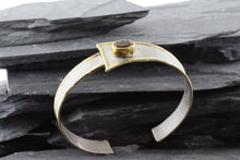 Load image into Gallery viewer, Sterling Silver W 18K Yellow Gold Plate Satin &amp; Polished Bracelet With One Oval Citrine, View #4
