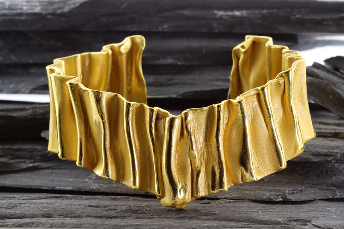 Yellow Gold Over Sterling Silver Cuff Bracelet, View #1