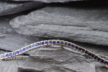 Load image into Gallery viewer, Sterling Silver Tennis Bracelet Set With: 74 Diamond Cut Blue Sapphire Fade, View #1
