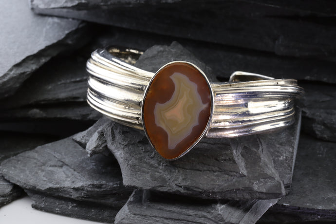 Sterling Silver Cuff with Agate, View #1