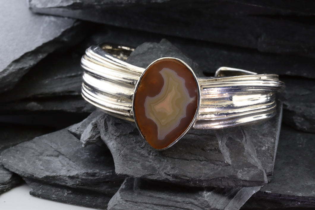 Sterling Silver Cuff with Agate, View #1