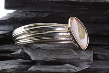 Load image into Gallery viewer, Sterling Silver Cuff Is Bezel Set with Agate, View #2
