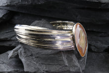 Load image into Gallery viewer, Sterling Silver Cuff Is Bezel Set with Agate, View #3
